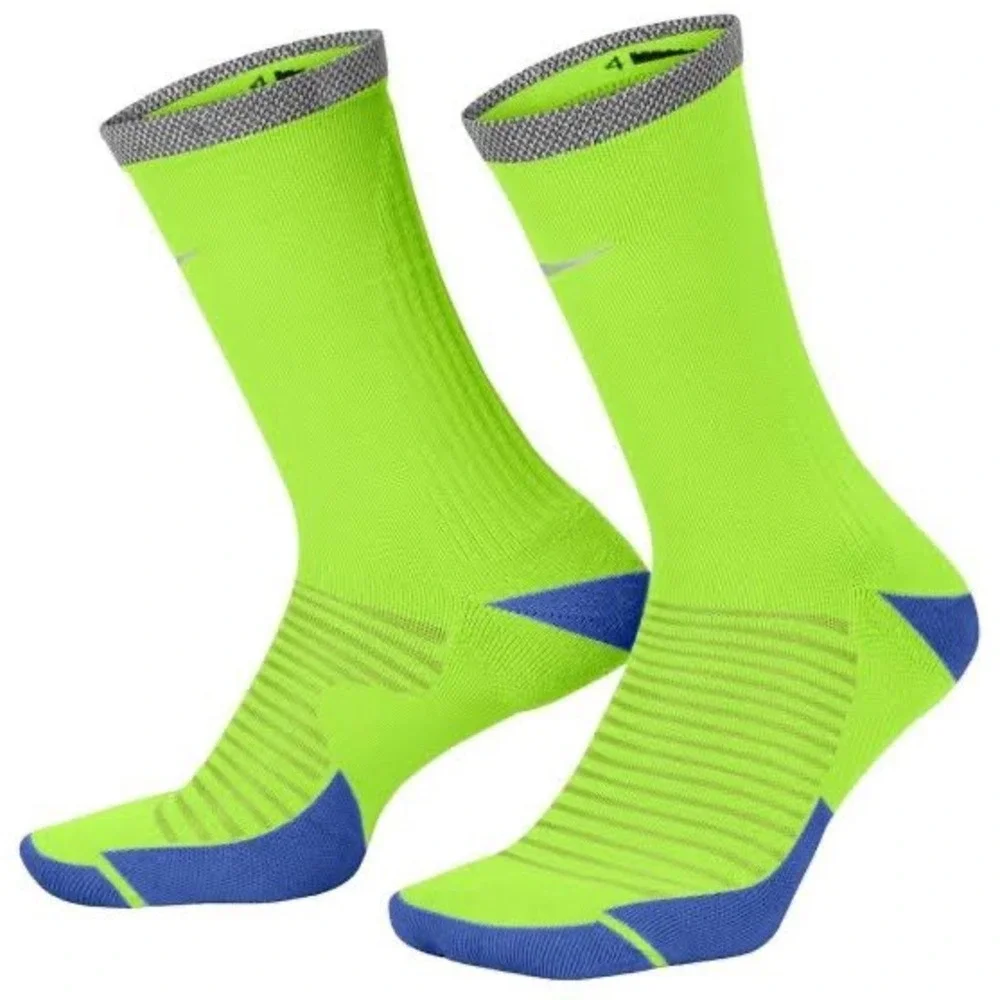 2pk Nike Spark Cushioned Crew Running Socks Volt Women 9.5-11 Men 8-9.5 NWT